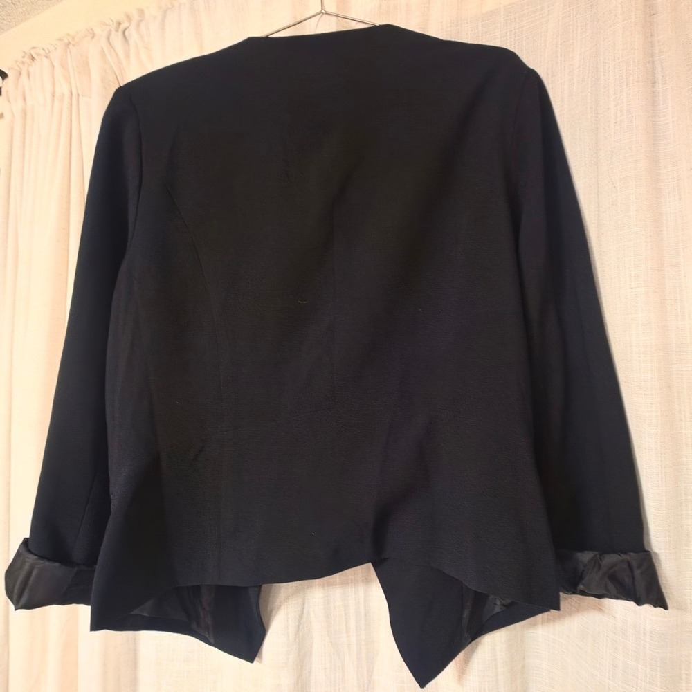 Gloria Vanderbilt Edition Black‎ Open-Front Blazer with Zip Pockets Size 14 - Picture 4 of 4